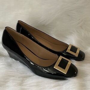 BayQ Women’s Black Slip On Shoes‎ Size 10 Whimsigoth Buckle New
